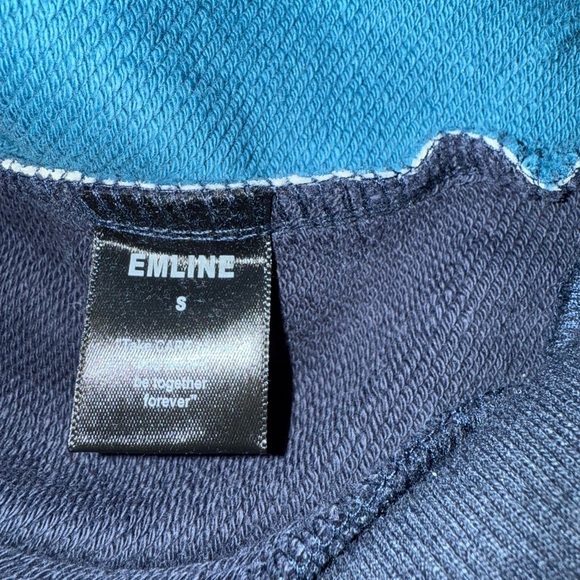 EMLINE Blue and Red Hoodie with red logo - Picture 6 of 6